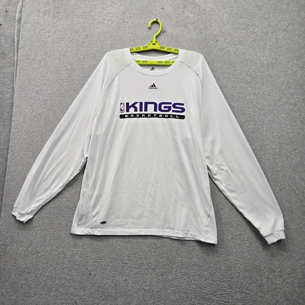 Sacramento Kings Men Shirt XL White Adidas Graphic Team Logo Activewear